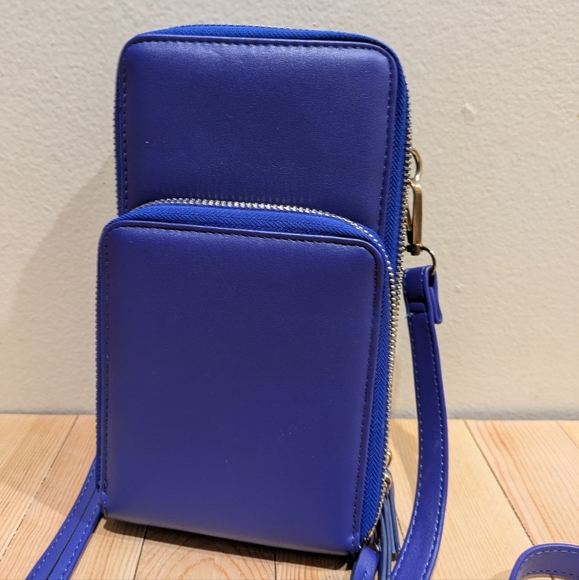 Vibrant Blue Crossbody Bag 8x5 - Picture 1 of 9